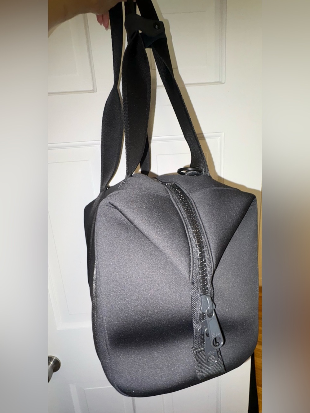Medium Dagne Dover Black Duffel Tote with Wide Straps - Picture 3 of 15